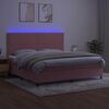 vidaXL Sommier &agrave; lattes de lit matelas et LED Rose 200x200 cm Velours