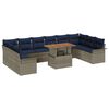 vidaXL Ensemble de canap&eacute; de jardin 11 pc Gris et bleu marine