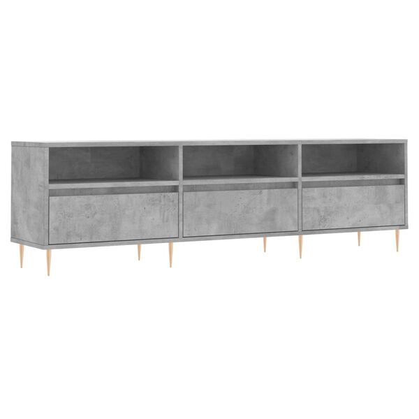 vidaXL Meuble TV gris béton 150x30x44,5 cm bois d'ingénierie