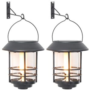 vidaXL Lanternes murales solaires d'ext&eacute;rieur 2 pcs blanc chaud