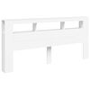 vidaXL T&ecirc;te de lit &agrave; LED blanc 220x18,5x103,5 cm bois d'ing&eacute;nierie