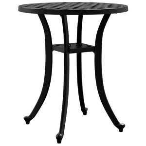 vidaXL Table de jardin noir &Oslash;48x53 cm aluminium coul&eacute;