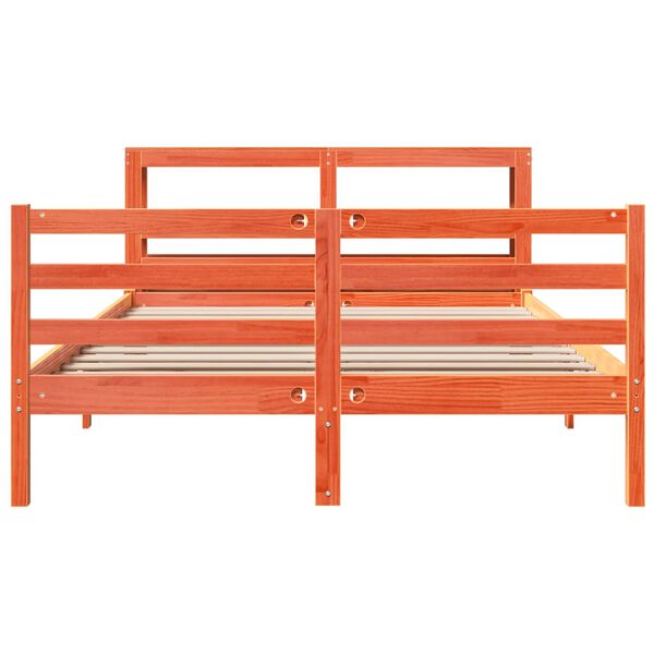 vidaXL Cadre de lit sans matelas cire marron 120x190cm bois pin massif