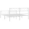 vidaXL Cadre de lit m&eacute;tal sans matelas et pied de lit blanc 140x190 cm