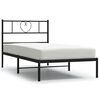 vidaXL Cadre de lit m&eacute;tal sans matelas avec t&ecirc;te de lit noir 90x190 cm