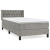 vidaXL Sommier &agrave; lattes de lit et matelas Gris clair 90x200 cm Velours