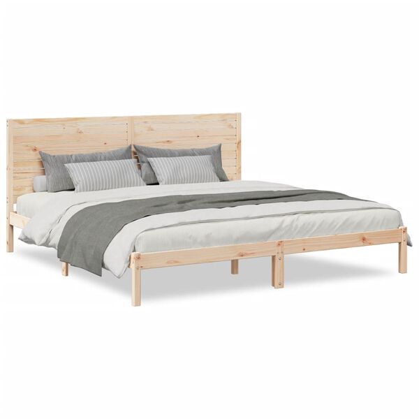 vidaXL Cadre de lit extra long sans matelas 200x210 cm bois massif