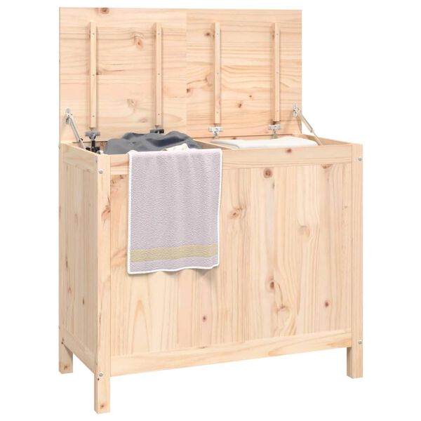 vidaXL Bo&icirc;te &agrave; linge 88,5x44x76 cm Bois massif de pin
