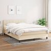 vidaXL Sommier &agrave; lattes de lit avec matelas Cr&egrave;me 140x190 cm Tissu