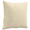vidaXL Canap&eacute; 3 places avec oreillers d&eacute;coratifs cr&egrave;me 180 cm tissu