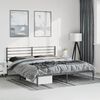 vidaXL Cadre de lit m&eacute;tal sans matelas avec t&ecirc;te de lit noir 193x203cm