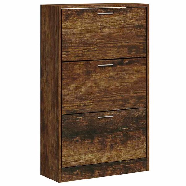 vidaXL Armoire &agrave; chaussures Ch&ecirc;ne fum&eacute; 63x24x103 cm Bois d'ing&eacute;nierie