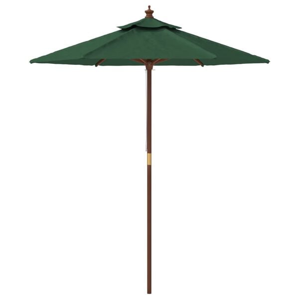 vidaXL Parasol de jardin avec m&acirc;t en bois vert 196x231 cm