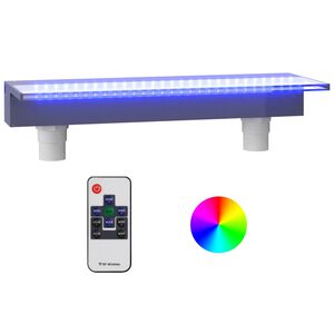vidaXL D&eacute;versoir pour cascade avec LED RVB Acrylique 60 cm