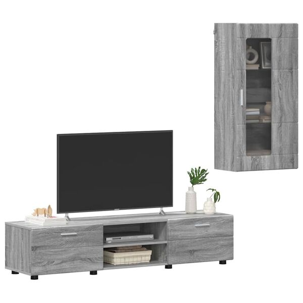 vidaXL Ensemble meuble TV FLORIN Gris Sonoma Bois d'ing&eacute;nierie