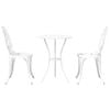 vidaXL Ensemble bistro de jardin 3 pcs Blanc Aluminium