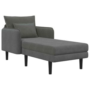 vidaXL Grande m&eacute;ridienne Gris fonc&eacute; Tissu en velours c&ocirc;tel&eacute;