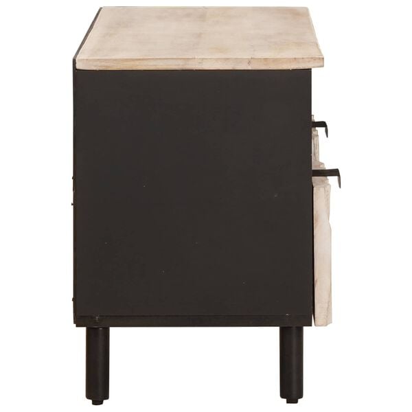 vidaXL Meuble TV avec tiroir Finition Lavage Blanc 100 x 33 x 46 cm