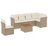vidaXL Salon de jardin avec coussins 7 pcs beige r&eacute;sine tress&eacute;e