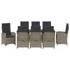 vidaXL Ensemble de salle &agrave; manger pour jardin 9 pcs Gris polyrotin