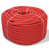 vidaXL Corde de bateau Polypropyl&egrave;ne 14 mm 50 m Rouge