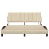 vidaXL Cadre de lit sans matelas Hanko cr&egrave;me 160x200 cm tissu
