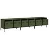 vidaXL Meuble TV vert olive 202x39x43,5 cm acier lamin&eacute; &agrave; froid