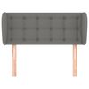 vidaXL T&ecirc;te de lit avec oreilles Gris fonc&eacute; 93x23x78/88 cm Tissu