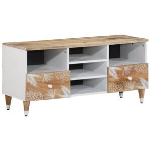 vidaXL Meuble TV 100x33,5x46 cm bois massif de manguier