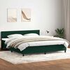 vidaXL Sommier &agrave; lattes de lit et matelas et LED vert fonc&eacute; 180x210cm velours