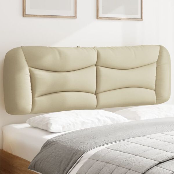 vidaXL Coussin de t&ecirc;te de lit Hvar cr&egrave;me 160 cm tissu
