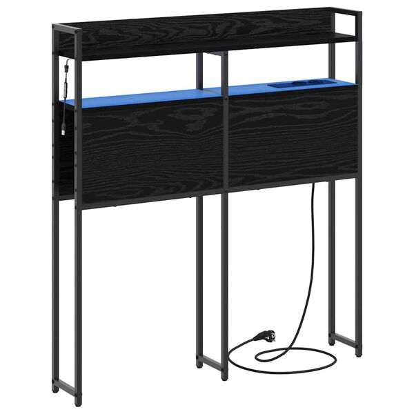 vidaXL T&ecirc;te de lit de rangement Ch&ecirc;ne noir 75 x 15 x 98 cm