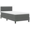 vidaXL Lit &agrave; ressorts avec matelas Gris fonc&eacute; 100 x 200 cm tissu