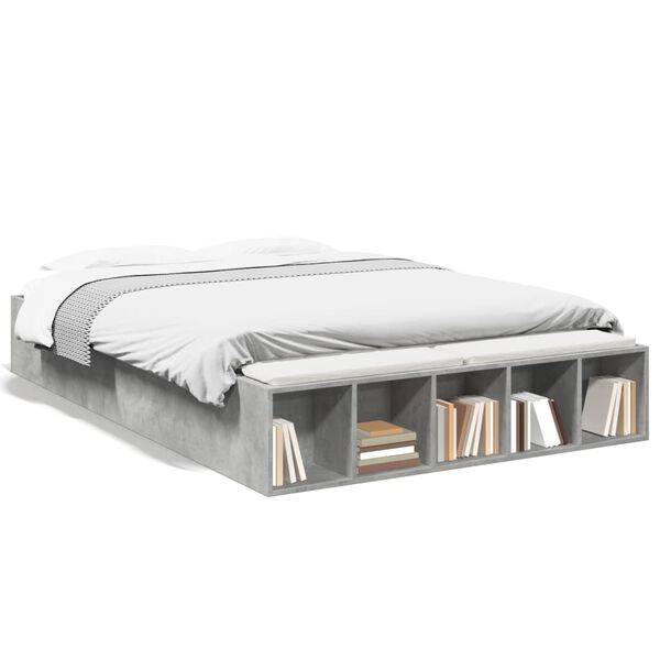 vidaXL Cadre de lit sans matelas gris béton 120x200 cm
