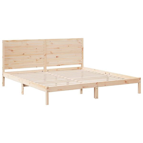vidaXL Cadre de lit extra long sans matelas 180x210 cm bois massif