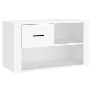 vidaXL Armoire &agrave; chaussures Blanc 80x35x45 cm Bois d'ing&eacute;nierie