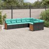 vidaXL Salon de jardin 9 pcs avec coussins noir r&eacute;sine tress&eacute;e