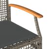 vidaXL Salon de jardin 4 pcs avec coussins Gris R&eacute;sine tress&eacute;e