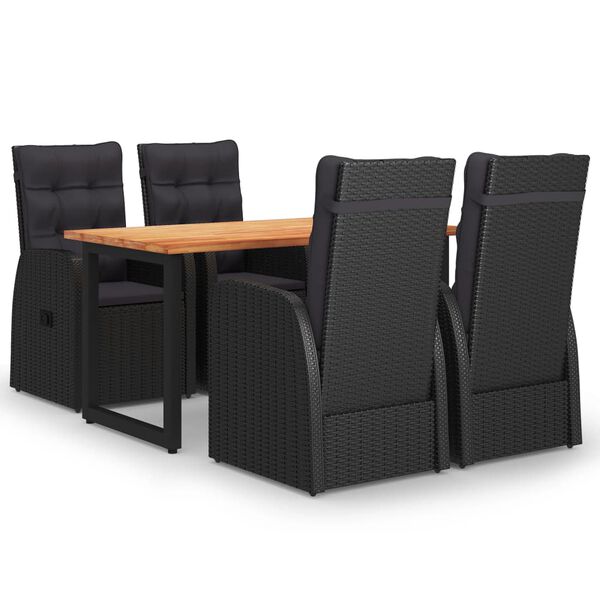 vidaXL Ensemble &agrave; manger de jardin avec coussins 5 pcs r&eacute;sine tress&eacute;e