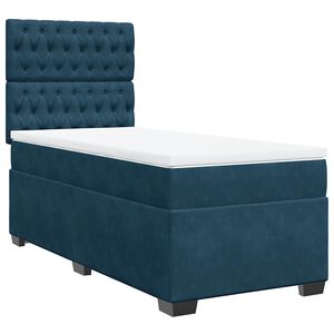 vidaXL Sommier &agrave; lattes de lit avec matelas bleu 80x200 cm velours