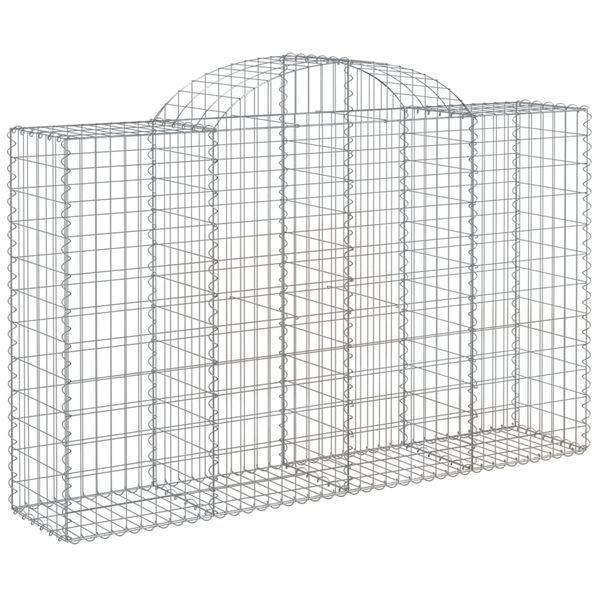 vidaXL Paniers à gabions arqués 50 pcs 200x50x120/140 cm Fer galvanisé