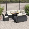 vidaXL Salon de jardin 9 pcs avec coussins noir r&eacute;sine tress&eacute;e