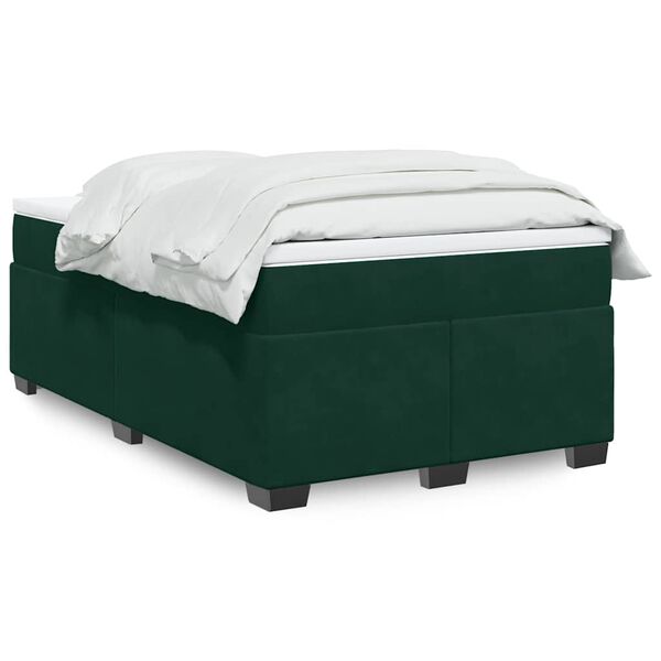 vidaXL Sommier &agrave; lattes de lit avec matelas vert fonc&eacute; 120x190 cm