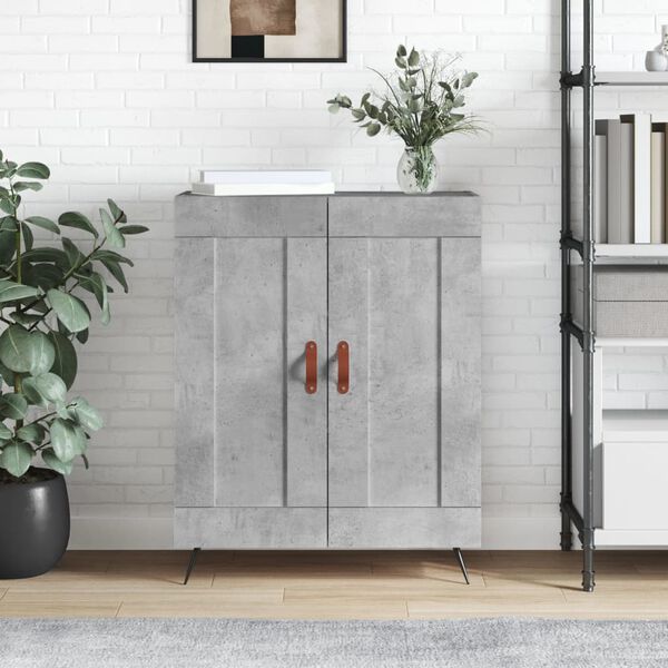 vidaXL Buffet gris b&eacute;ton 69,5x34x90 cm bois d'ing&eacute;nierie