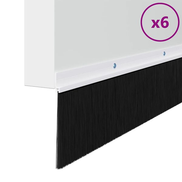 vidaXL Brosses d'&eacute;tanch&eacute;it&eacute; pour porte &agrave; visser 6 pcs Blanc 100 cm