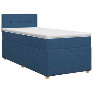 vidaXL Lit boxspring avec matelas Bleu 90 x 190 cm Tissu