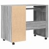 vidaXL Bureau avec roulettes Gris 91 x 50 x 77 cm Bois d'ing&eacute;nierie