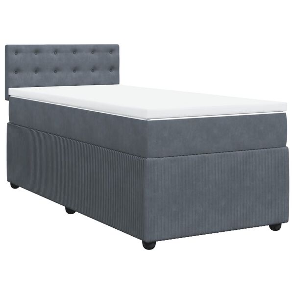 vidaXL Sommier à lattes de lit avec matelas Gris foncé 100x200 cm