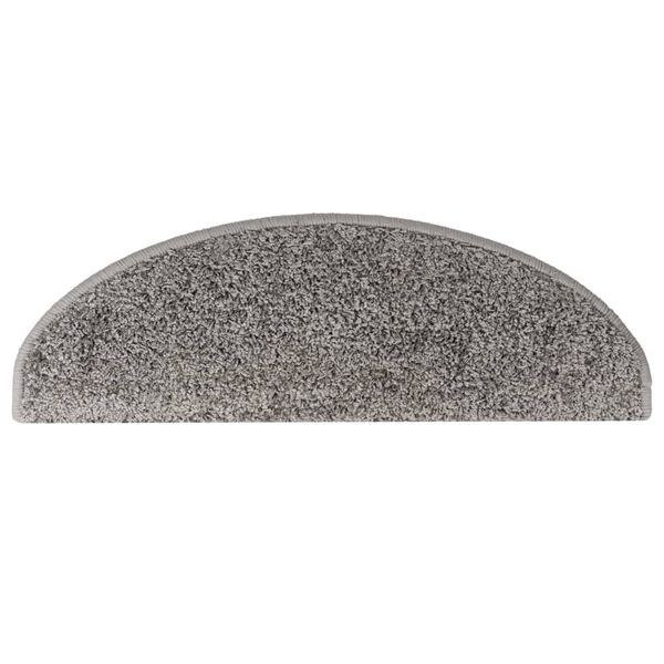 vidaXL Tapis d'escalier 10 pi&egrave;ces 65 x 21 x 4 cm Gris Demi-rond Grand