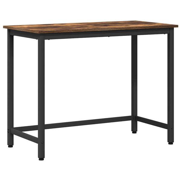 vidaXL table Ch&ecirc;ne fum&eacute; 80 x 50 x 76,5 cm Bois d'ing&eacute;nierie et acier